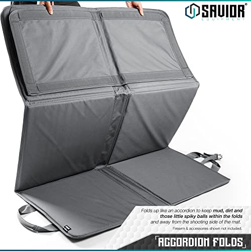 Black Savior Equipment 89" Tactical Shooting Mat with Foldable Design & Bipod Securement