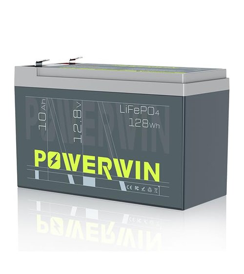 POWERWIN 12V 10Ah LiFePO4 Battery BT10 Battery UPS Backup Deep Cycle 128Wh Built-in BMS 4000+ Cycles for Solar Generator,Off-Grid Application ，Electric Toys， Emergency Power