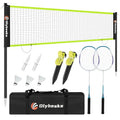 Olybeaka 12ft Black Badminton Net Set for Backyard Easy Setup & Stable Play