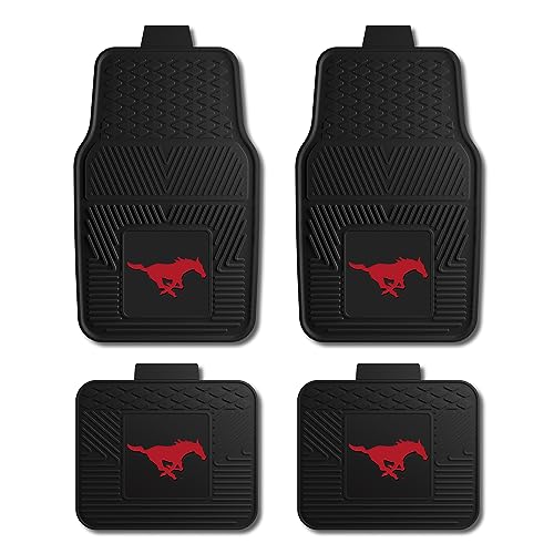 FANMATS NCAA SMU Mustangs Vinyl Car Mat Set - Southern Methodist University Red