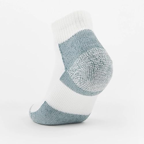 Thorlos Running Mini Crew Socks - Large White/Grey 3 Pair Pack