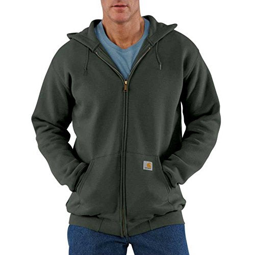 Carhartt Men's Large Olive Midweight Full-Zip Sweatshirt - Loose Fit Workwear