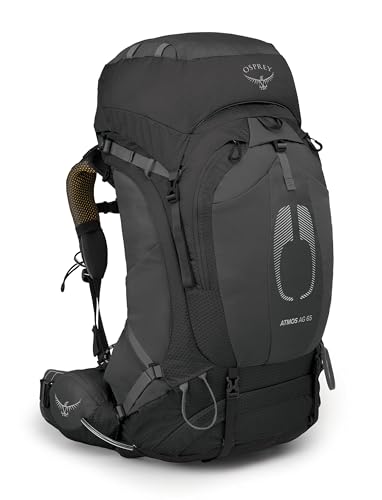 Osprey Atmos AG 65L Men's Backpacking Backpack Large XL Black with Raincover
