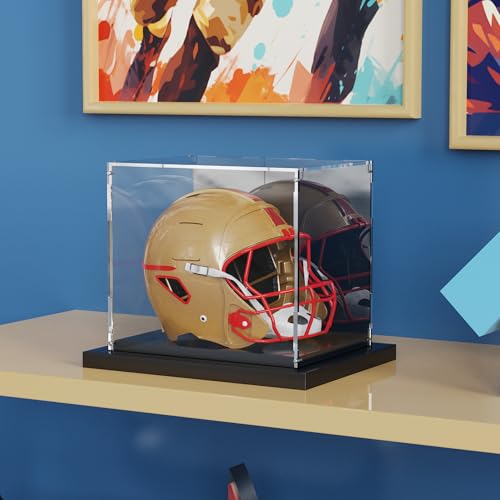 Mini Helmet Display Case with Mirror & Stackable Metal Base - Putros