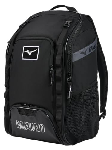 Mizuno Organizer 26 Backpack with Bat Sleeves & Ventilated Shoe Compartment - Black