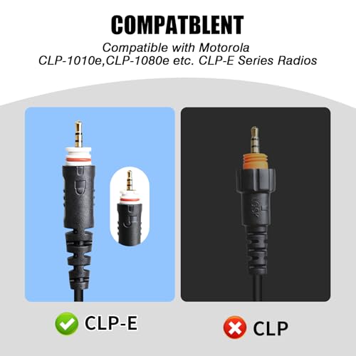 G Shape Earhook Two-Way Radio Earpiece with Mic for Motorola Clp Series - 5 Pack