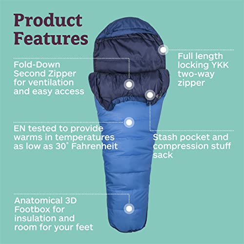 Marmot Trestles 15 Sleeping Bag - Cobalt Blue/Blue Night, Men's, Regular, Left Zip