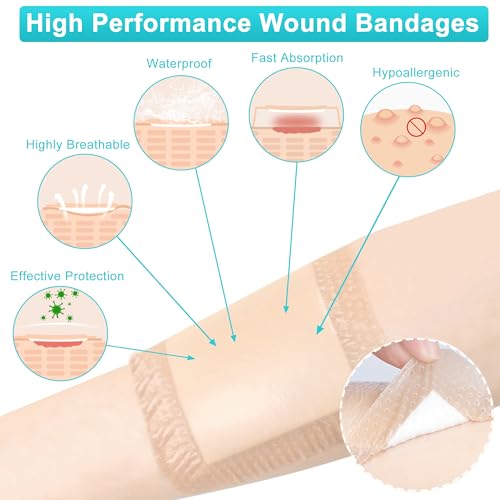 4x4 Silicone Foam Wound Dressings 10 Pack Waterproof Absorbent Bandages