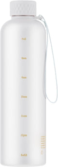 Sursip Slim Water Bottle - 42 oz Lightweight Tritan, Leakproof Lid & Motivational Time Markers | Perfect for Gym & Travel