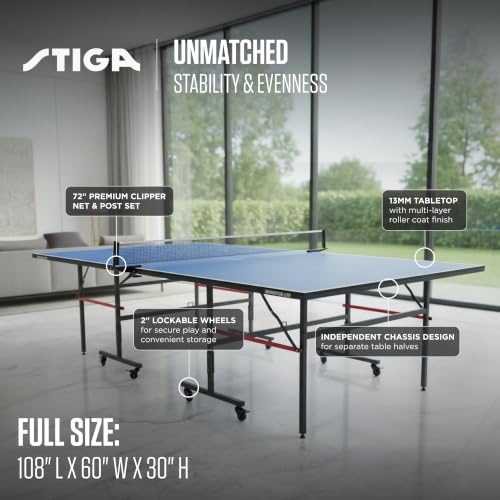 Indoor Ping Pong Table - 13mm Foldable Table Tennis for Family & Recreational Play