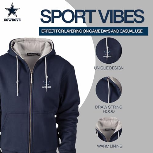 Dunbrooke NFL Dallas Cowboys Full Zip Thermal Hoodie XXL Men’s
