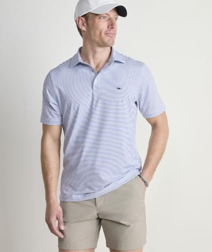 Men's Bradley Stripe Sankaty Polo - Yacht Blue, Large - Vineyard Vines