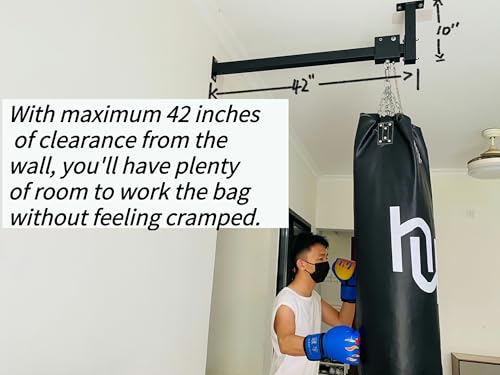 42'' Heavy Bag Wall Mount Roller Hanger for Punching Bags Up to 300 LBS - Easy Adjust, Quiet Operation