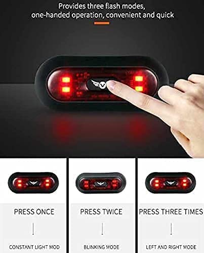 VERSATTA LED Motorcycle Helmet Light, Bike Bicycle Rear Red Safety Light, Helmet Light, Warning Tail Lights, Helmet Light for Night Riding with USB Chargeable Cable Small