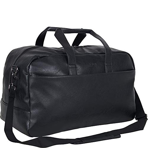 15-Inch Laptop Bag for Business Travel - Black Faux Leather