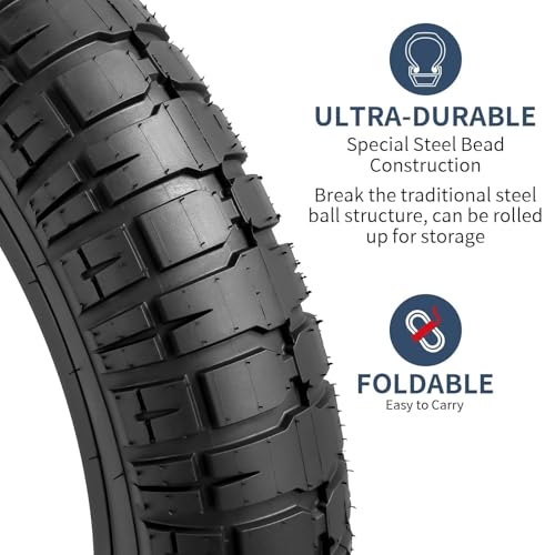 YunSCM 2-Pack 20x4.0 Fat Bike Tires All-Terrain E-Bike & Mountain Bike Compatible