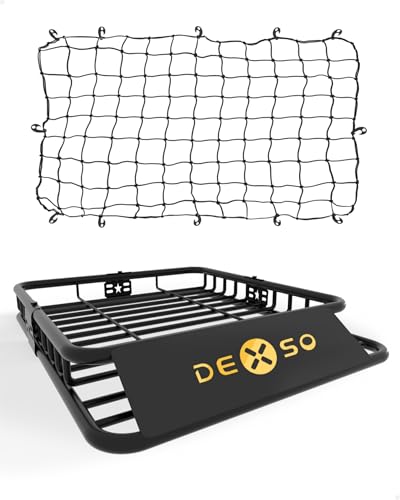 46x36 Roof Rack Cargo Basket with Net - Heavy Duty Luggage Carrier for SUVs Trucks