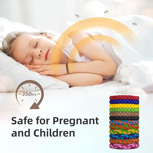 24 Pack Mosquito Repellent Bracelets - DEET-Free, Adjustable, Long-Lasting Natural Insect Protection - Indoor & Outdoor Use