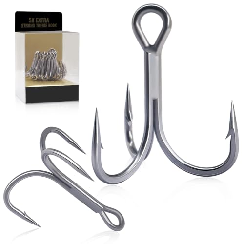 XFISHMAN 5X Heavy Duty Saltwater Treble Hooks Size 5/0 - 6 Pack