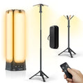 Rechargeable Camping Lantern with Remote & Stand - 6Ft Black, 6000 Lumens, 14,000mAh Power Bank, Adjustable Height, Emergency Light