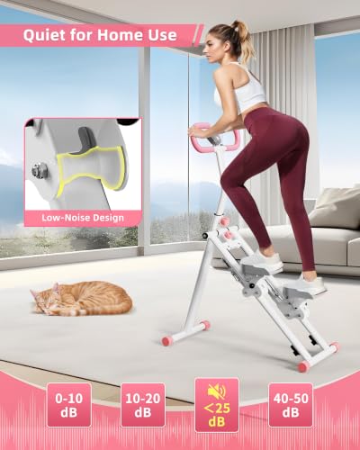 BULAPEACH Pink Vertical Climber Stair Stepper for Full Body Workout Home Exercise