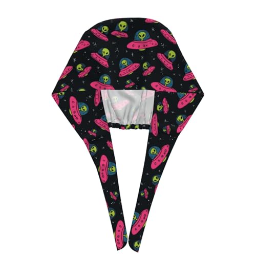 Adjustable Scrub Cap with Sweatband - Breathable Work Hat for Men Women - Alien in Cup