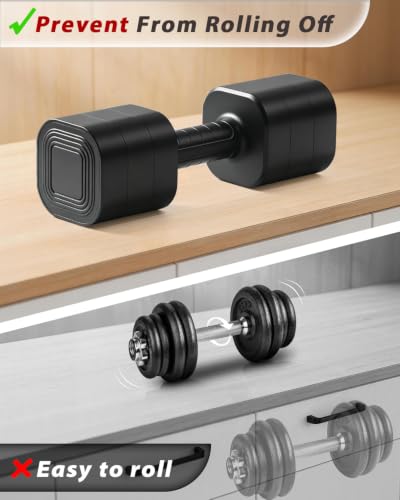 Ragebby Adjustable Dumbbell Set 20LB (10LB Pair) Black for Home Workout