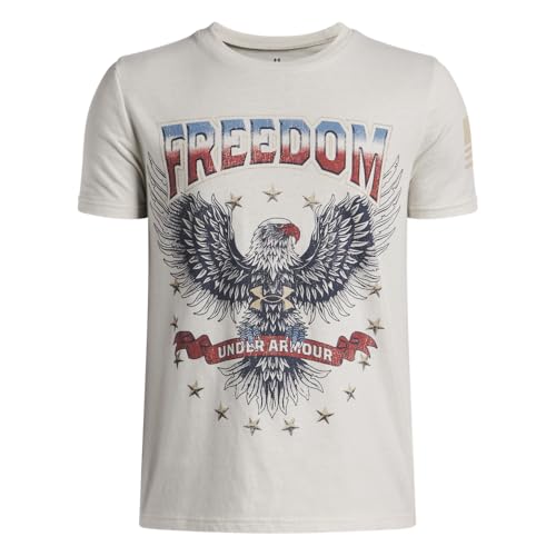 Under Armour Boys' Freedom Military T-Shirt - Small Summit White & Desert Sand