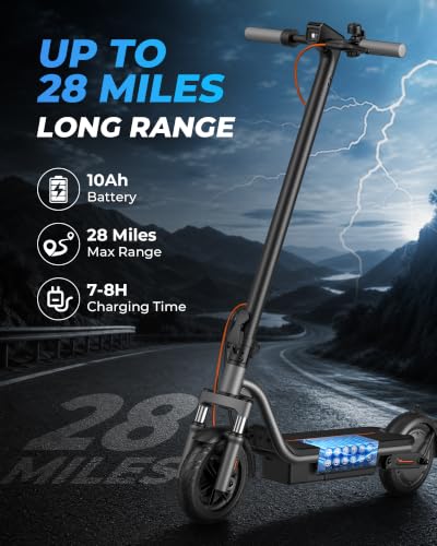 AOTOS M1 Electric Scooter Orange - 20 MPH, 28 Miles Range, Dual Suspension