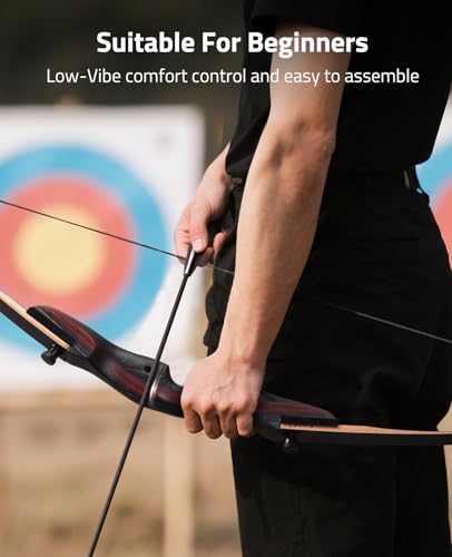 CVLIFE 62-Inch Recurve Bow Set with 40lb Draw Weight, Wooden Takedown Hunting Bow for Adults & Beginners