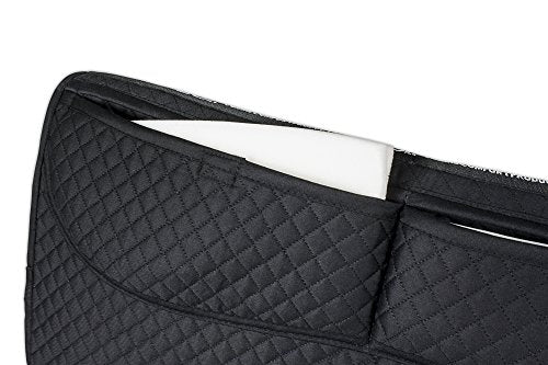 Equine Comfort Thermoregulating Western Saddle Pad - Black, Contoured Fit, Washable, Shock & Therapy Support with Memory Foam Shims