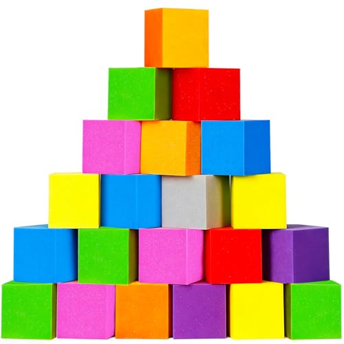CUKBLESS 40 pcs Soft Foam Pit Blocks - 5.9x5.9x5.9 Inches, Flame Retardant