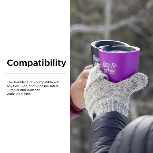 Klean Kanteen Tumbler Lid 1 Pack - Dishwasher Safe, BPA-Free Replacement for 8-20 oz Tumblers - Black