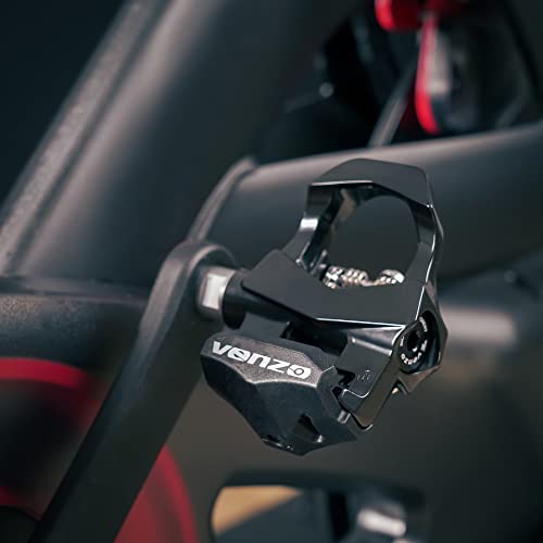 Venzo Indoor Bike Pedals with Cleats - Delta & SPD Compatibility, Toe Cages Included