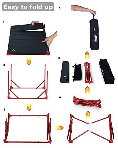 Extendable Camping & Outdoor Folding Table Set with Connecting Plates and Lantern Hanger