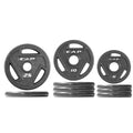 ELITE CAP Barbell 110 lbs Olympic Weight Plate Set - 2-inch Cast Iron Plates
