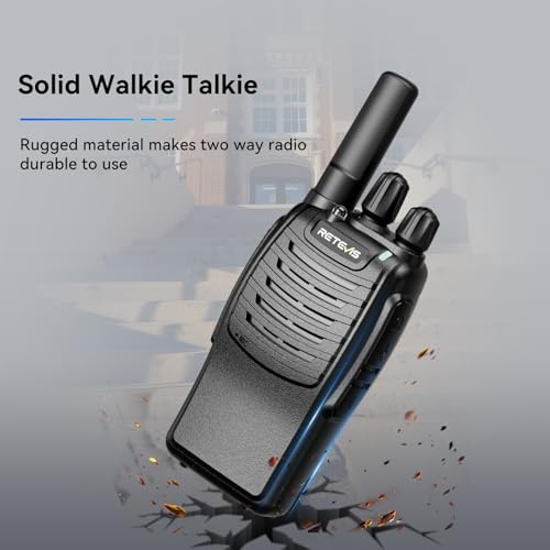 Long Range Walkie Talkies for Adults 6 Pack - Rechargeable Two-Way Radios with Emergency Flashlight