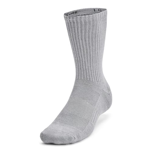 Unisex Adult Cotton Crew Socks - Medium, Steel, White & Black - Multipacks
