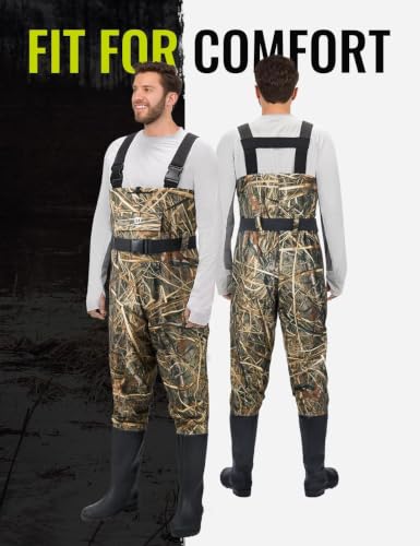 TIDEWE Waterproof Chest Waders for Men and Women - Camouflage Next Evo Variation
