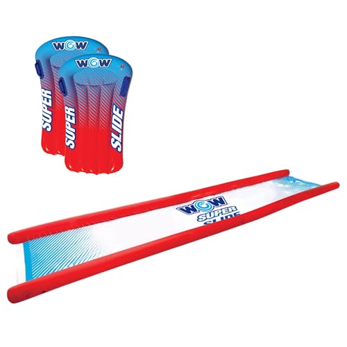 Wow Sports 25ft Inflatable Water Slide with Zigzag Sprinklers & Sleds