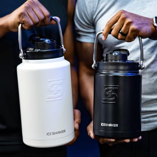 64 oz Insulated Stainless Steel Water Jug - Black, Keeps Cold 60+ Hours
