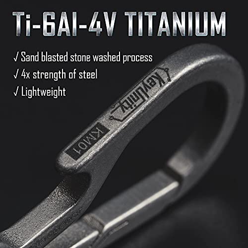 KeyUnity KM01 Titanium Keychain Clip with Bottle Opener - Sandblasted