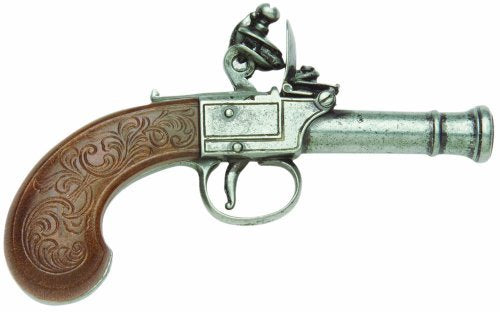 Denix Replica Colonial Pocket Flintlock Pistol Non Firing Gun, Gray