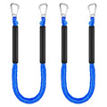 Heavy Duty Floating Dock Lines with Double Hooks - 4FT Marine Bungee Rope for Boats, Pontoon & Jet Ski