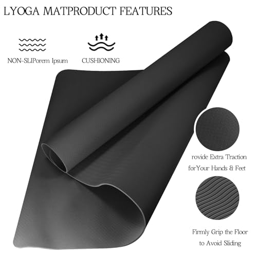 Extra Large Yoga Mat 6'x4' 8mm Thick Non-Slip Exercise Mat for Home Workouts