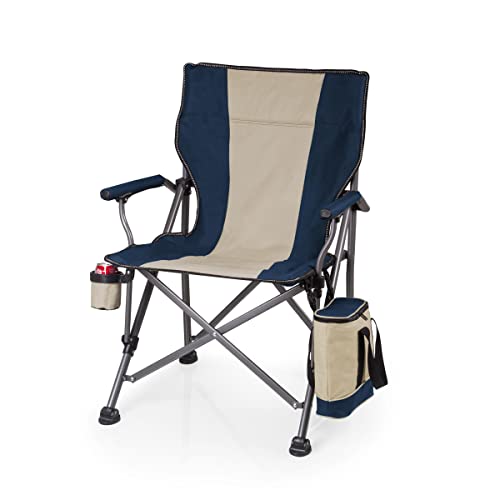 Navy Blue Outlander XL Heavy Duty Folding Camping Chair with Cooler & Cup Holder, 400 lb Capacity