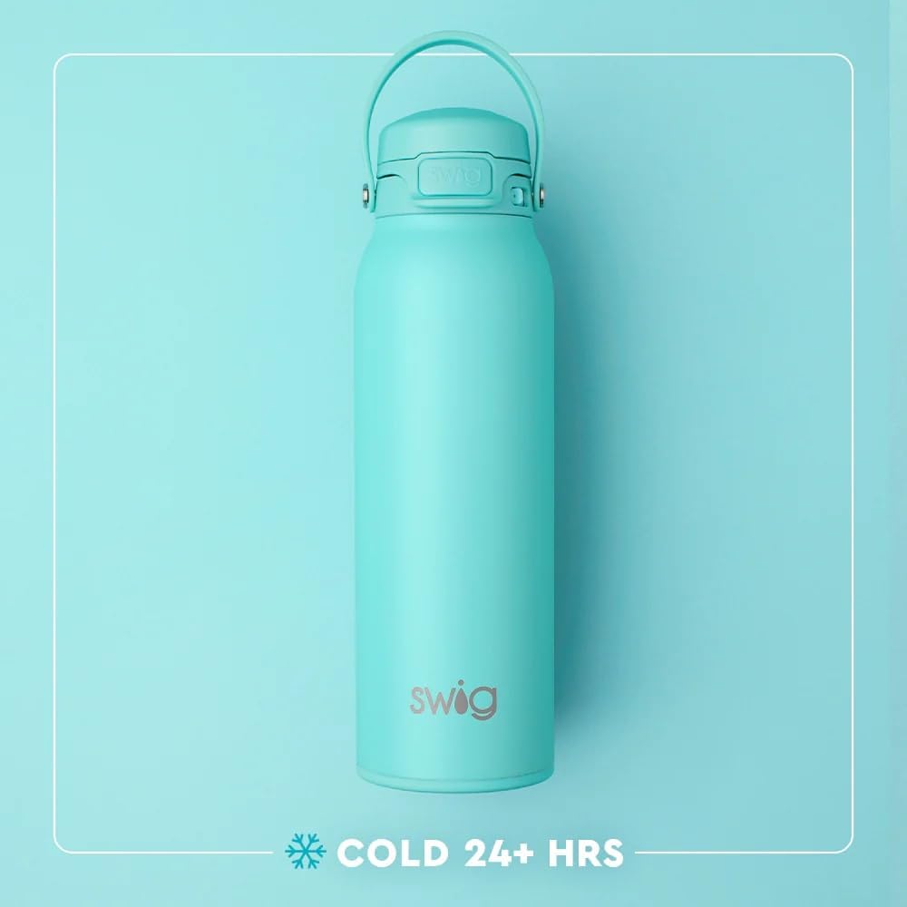 Swig Life 32oz Insulated Water Bottle - Leak Proof, Reusable with Lid & Handle | Sage Mist Color