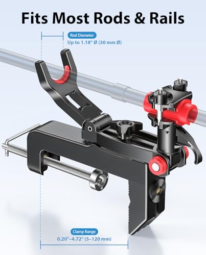 Eyoyofishcam 4-Pack Clamp-On Fishing Rod Holders for Boat Canoe Dock - Heavy-Duty, Quick-Release, 360° Rotation