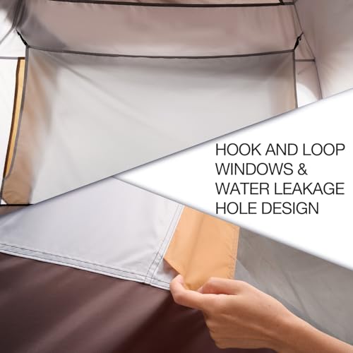 Camel Crown 4 Person Waterproof Camping Tent - Coffee Brown, Lightweight & Portable for Outdoor Hiking & Camping