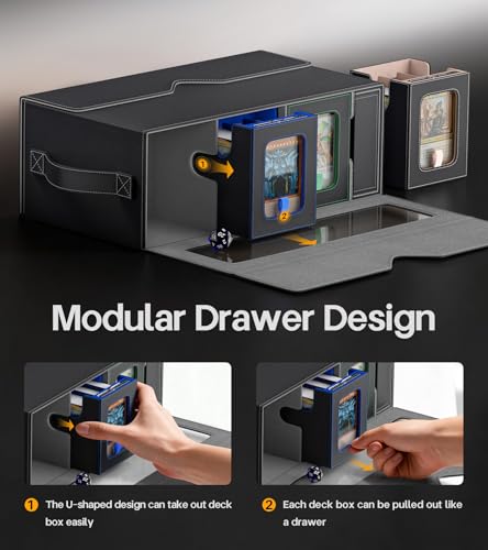MTG Commander Deck Box with 6 Modular Card Cases & Accessories - Multicolor